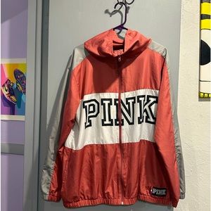 PINK zip up windbreaker